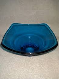 Vintage Aqua Blue Glass Dish