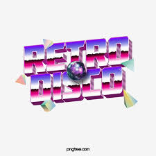 Fashion Retro Style 80s Disco Party Theme Art Word Text