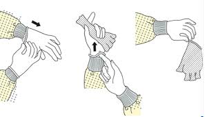 نتيجة بحث الصور عن ‪how to remove gloves safely‬‏