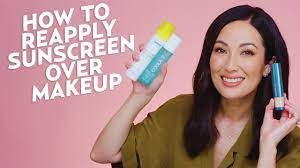 how to reapply sunscreen over makeup