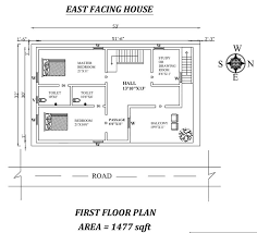 West Facing Furnished 2bhk House Plan