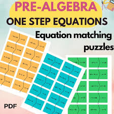 Pre Algebra Equation Matching Puzzles