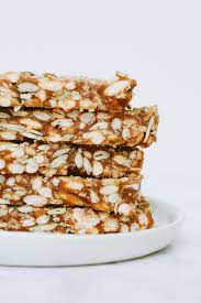 puffed rice and seed bars nourished