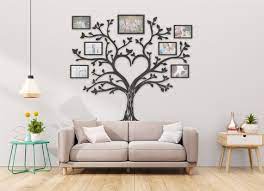 Family Tree Wall Art With Hearts Family