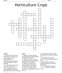 Introduction To Horticulture Crossword