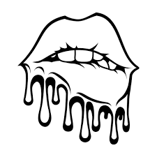 vector woman lips dripping mouth