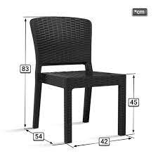 Rio Plastic Rattan Chair Black