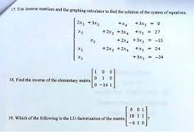 Solved 17 Use Inverse Matrices And