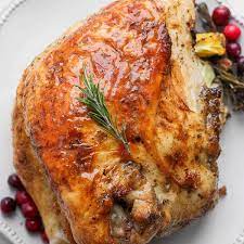 juicy roast turkey t the wooden