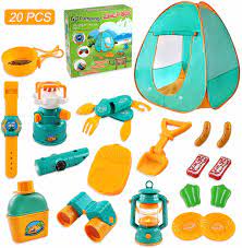 These toys may not hold up well outdoors in the dirt and weather though. 20 Pcs Kids Tent Camping Set Camping Gear Set Pretend Play Camping Equipment Tool Set Indoor Outdoor Toys Camping Gear Set Toy Tents Aliexpress