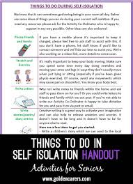 handout things to do in self isolation