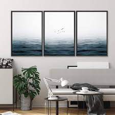 framed canvas wall art misty sea ocean