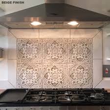 White retro kitchen with smeg fridge. Set Of 12 Large Grey White Tiles Handmade Tiles By Gvega