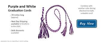 graduation cords in purple and white