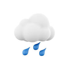 3d rainy weather cartoon icon 3d model