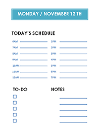 printable daily planner template