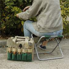 Gardening Stool With Tote Bag Chair