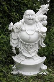 Wealthy Standing Buddha White Statue