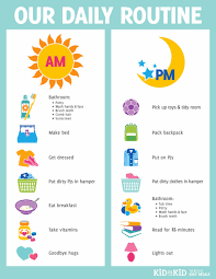 Healthy Daily Routine Chart Charts For Kids Collection 25