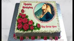 happy rose birthday cake with name and