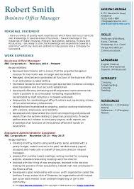 Business Office Manager Resume Samples Qwikresume