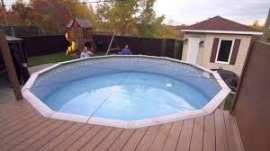 Mesh safety pool cover : Toile Soleil Winter Cover For Above Ground Pool Youtube