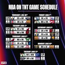 TNT schedule for the NBA comeback ...