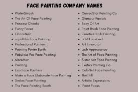 500 face painting company names and
