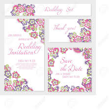 Set Of Wedding Card Templates Invitation Thank You Card Save