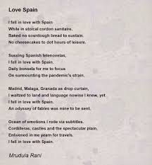 love spain poem by mrudula rani