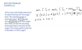 Mixture Problems Example 3 Numerade