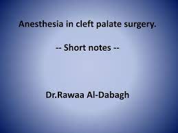 anesthesia in cleft palate surgery