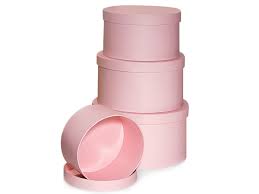 nested gift bo with lids for decorative storage and gifts petal pink set 4