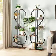 Metal Plant Shelf Rack With Hanging Hooks