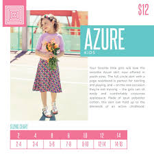 Lularoe Kids Azure Skirt Size Chart Including 2018 Updated