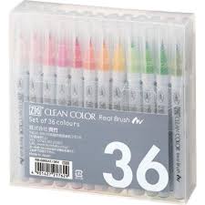Set Of 36 Zig Clean Color Real Brush Marker
