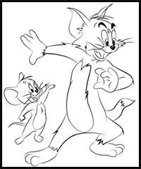 how to draw tom and jerry cartoon
