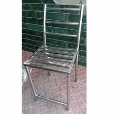 silver stainless steel chair without