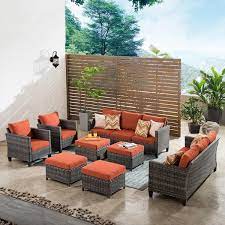 Ovios Gray 8 Piece Wicker Outdoor Patio