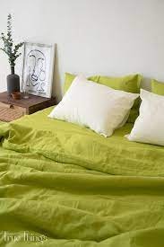 Chartreuse Green Linen Duvet Cover 1