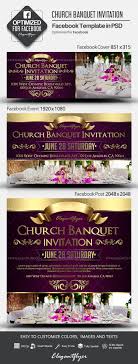 Church Banquet Invitation Facebook Cover Template In Psd Post Event Cover