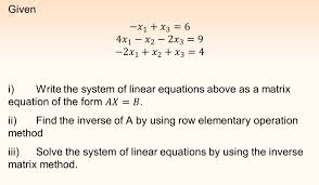 Write The System Of Linear Equations