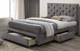 Grey Marl Fabric Kensit Storage Bed