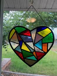 Stained Glass Heart Patchwork Stained