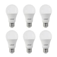 Led light bulbs last long and deliver bright light using minimal power and some feature daylight settings for added convenience. Feit Electric 60 Watt Equivalent Cool White 4100k A19 Led Light Bulb 6 Pack A800 841 10kled 6 The Home Depot
