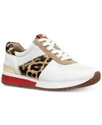 Details About Michael Kors Mk Womens Allie Trainer Leather Sneakers Shoes Natural Cheetah