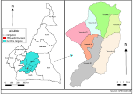 map of cameroon showing the various
