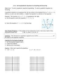 3 1a Notes Solve By Graphing And Factoring