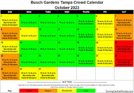 busch gardens ta crowd calendar