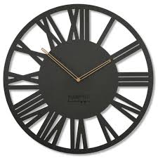 Wall Clock O 50cm Loft Wood Black